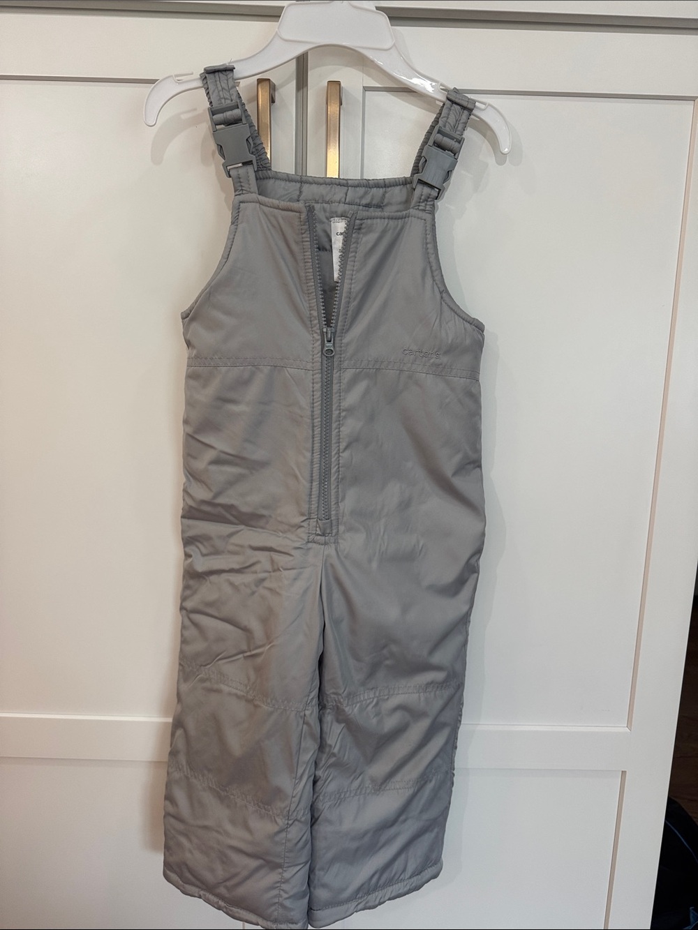 Carters 4T Kids Gray Snow Bib Overalls - Warm Winter Bottoms